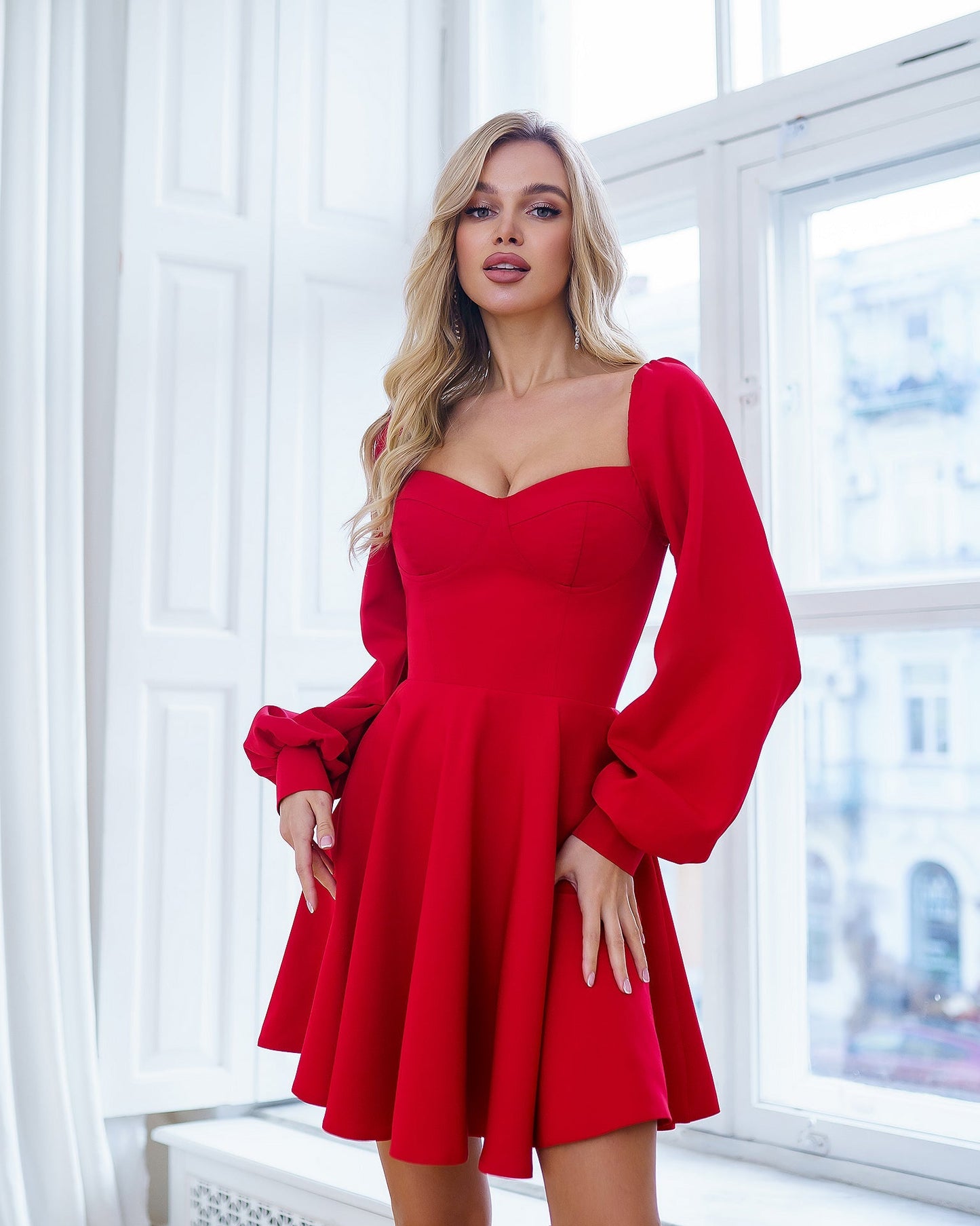 Red mini dress with cups