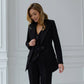 Black three-piece suit with vest