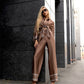 Brown satin three piece suit