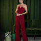 Burgundy corset jumpsuit