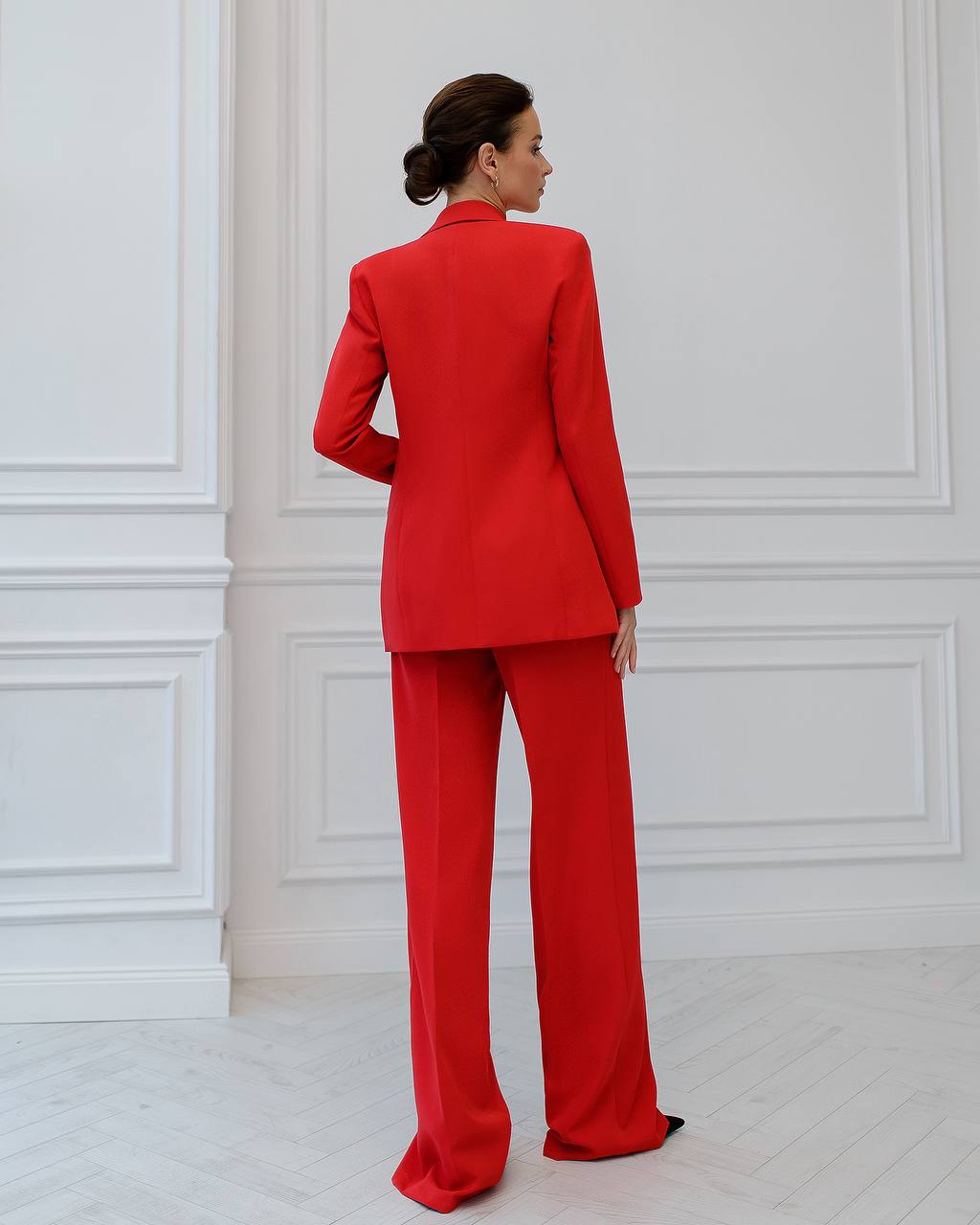 Red three-piece suit with a top