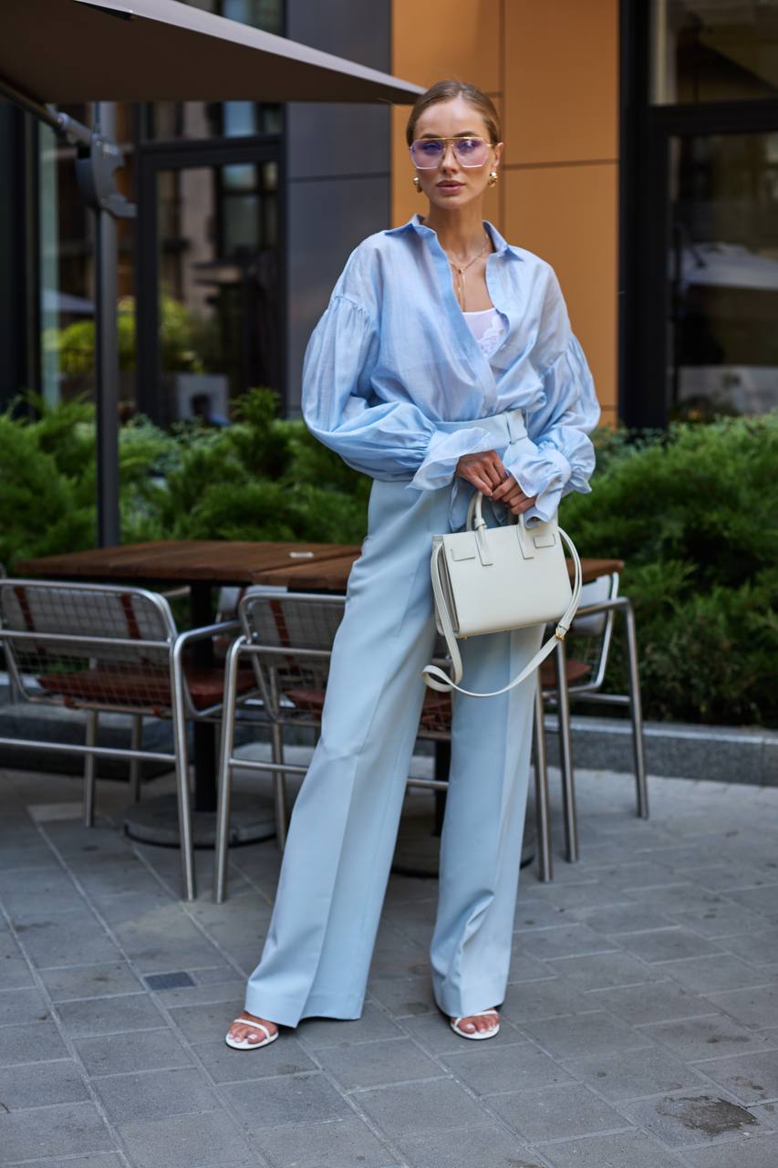 Blue transparent shirt