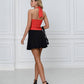 Black pleated mini skirt