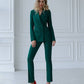 Green suit double-breasted jacket and trousers