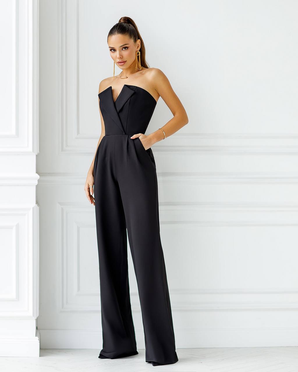 Black corset jumpsuit