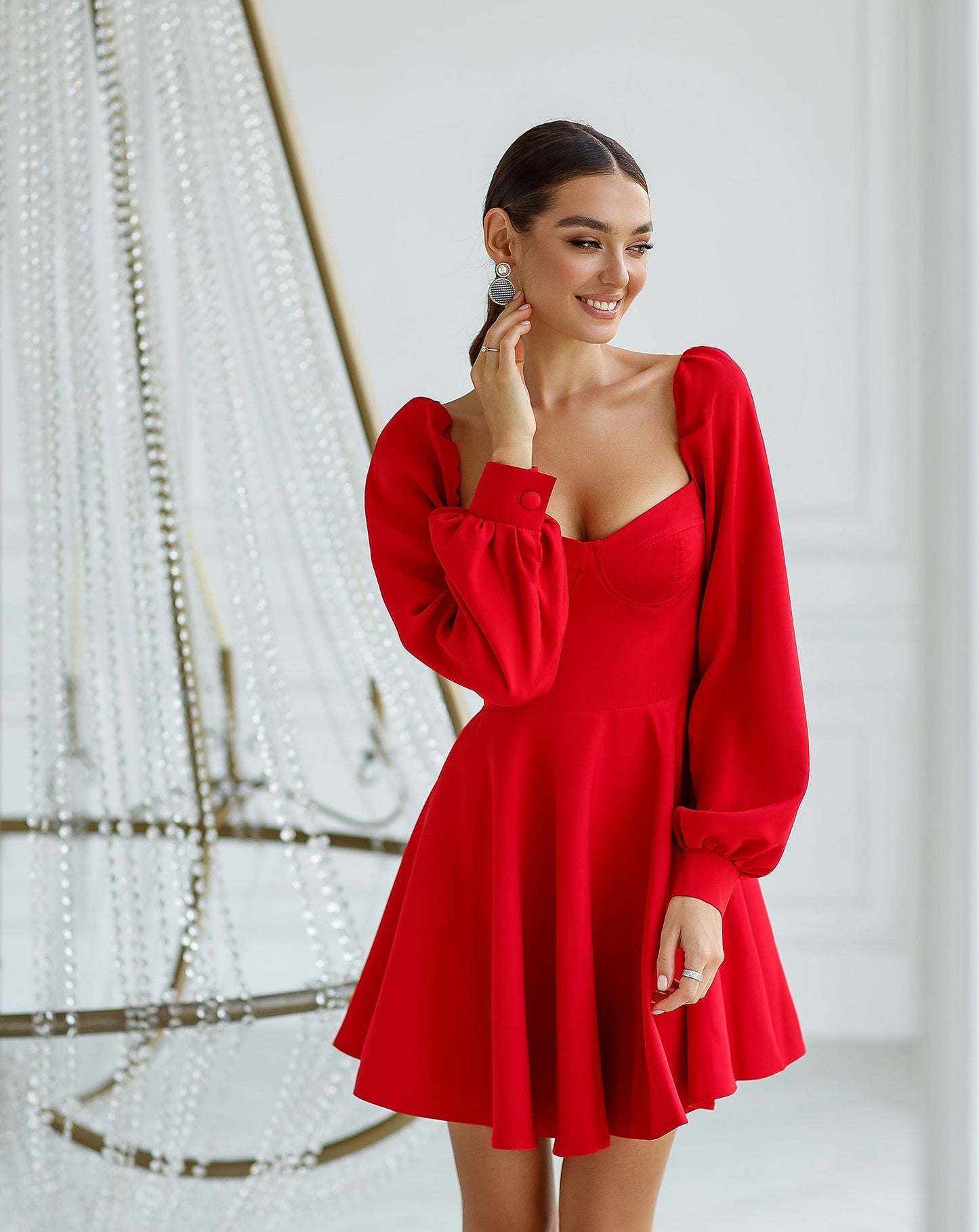 Red mini dress with cups