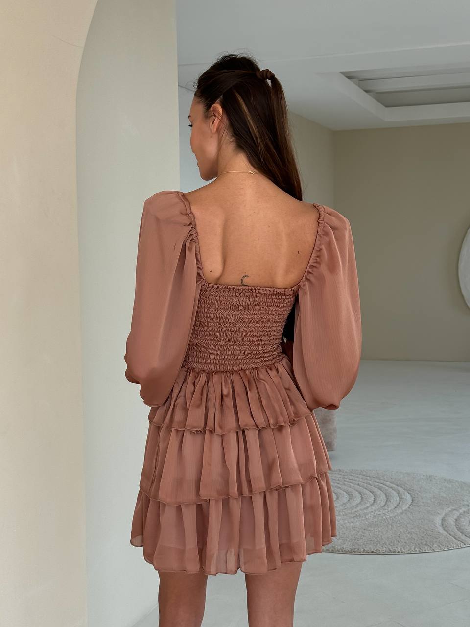 Bustier dress in mocha