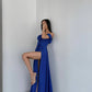 Blue maxi dress with slit