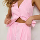 Soft pink suit for two with a vest