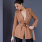 Caramel jacket with a belt