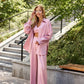 Pink satin three piece suit