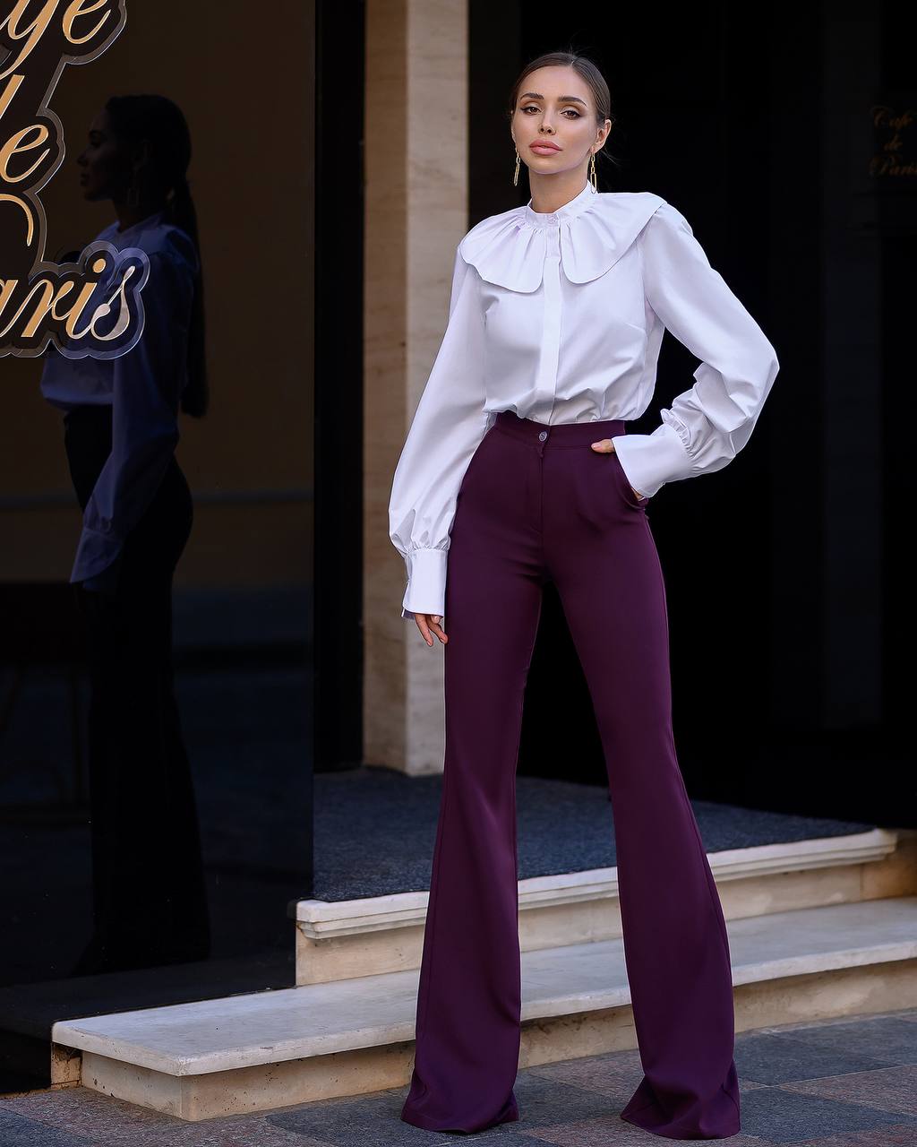 Marsala flared pants