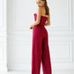 Burgundy corset jumpsuit