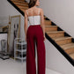 Burgundy palazzo pants