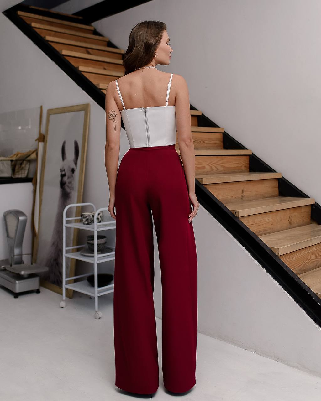 Burgundy palazzo pants