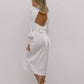 Milk midi dress with bow and open back