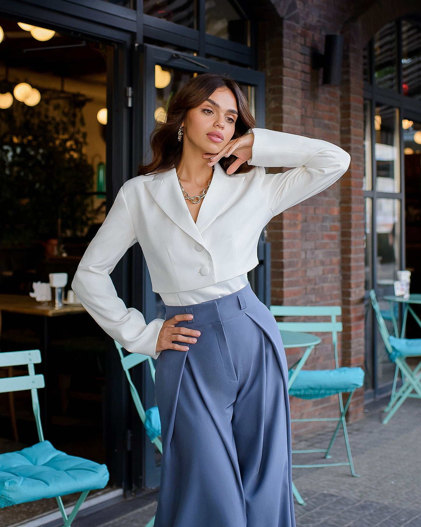 Gray palazzo pants