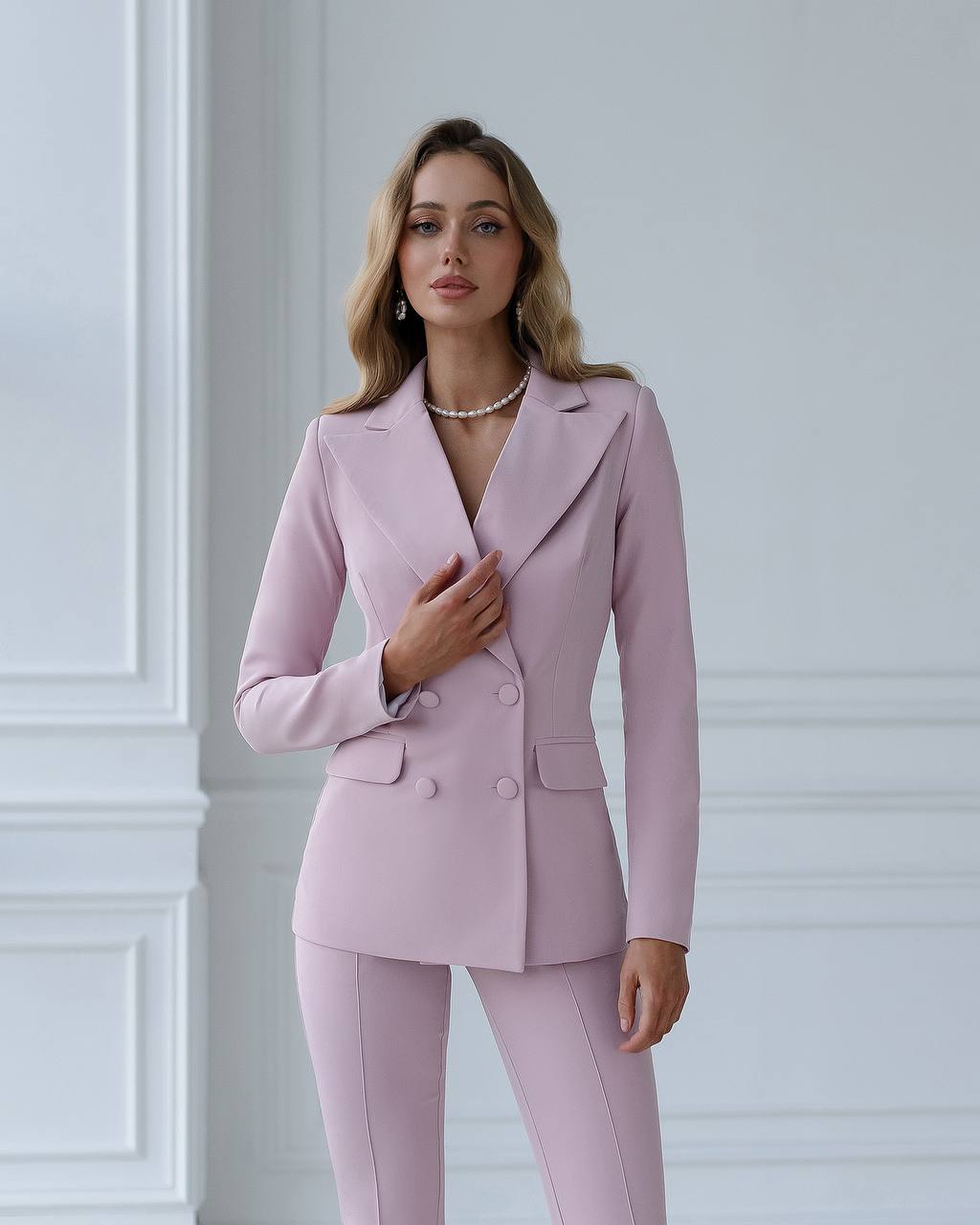 Powder suit double-breasted jacket and trousers