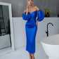 Blue corset satin dress