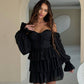 Black chiffon bustier dress