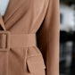 Caramel jacket with a belt