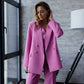 Pink three-piece suit with vest