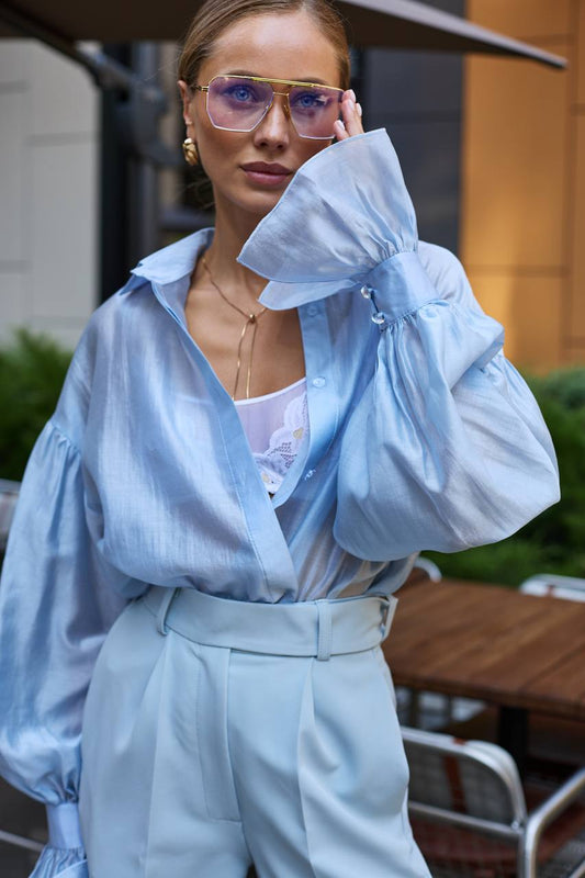 Blue transparent shirt