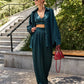 Emerald satin three piece suit