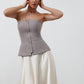 Elongated corset in cappuccino color