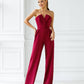 Burgundy corset jumpsuit