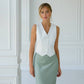 Olive satin maxi skirt