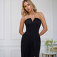 Black corset jumpsuit with slits