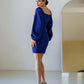 Blue mini dress with voluminous sleeves 