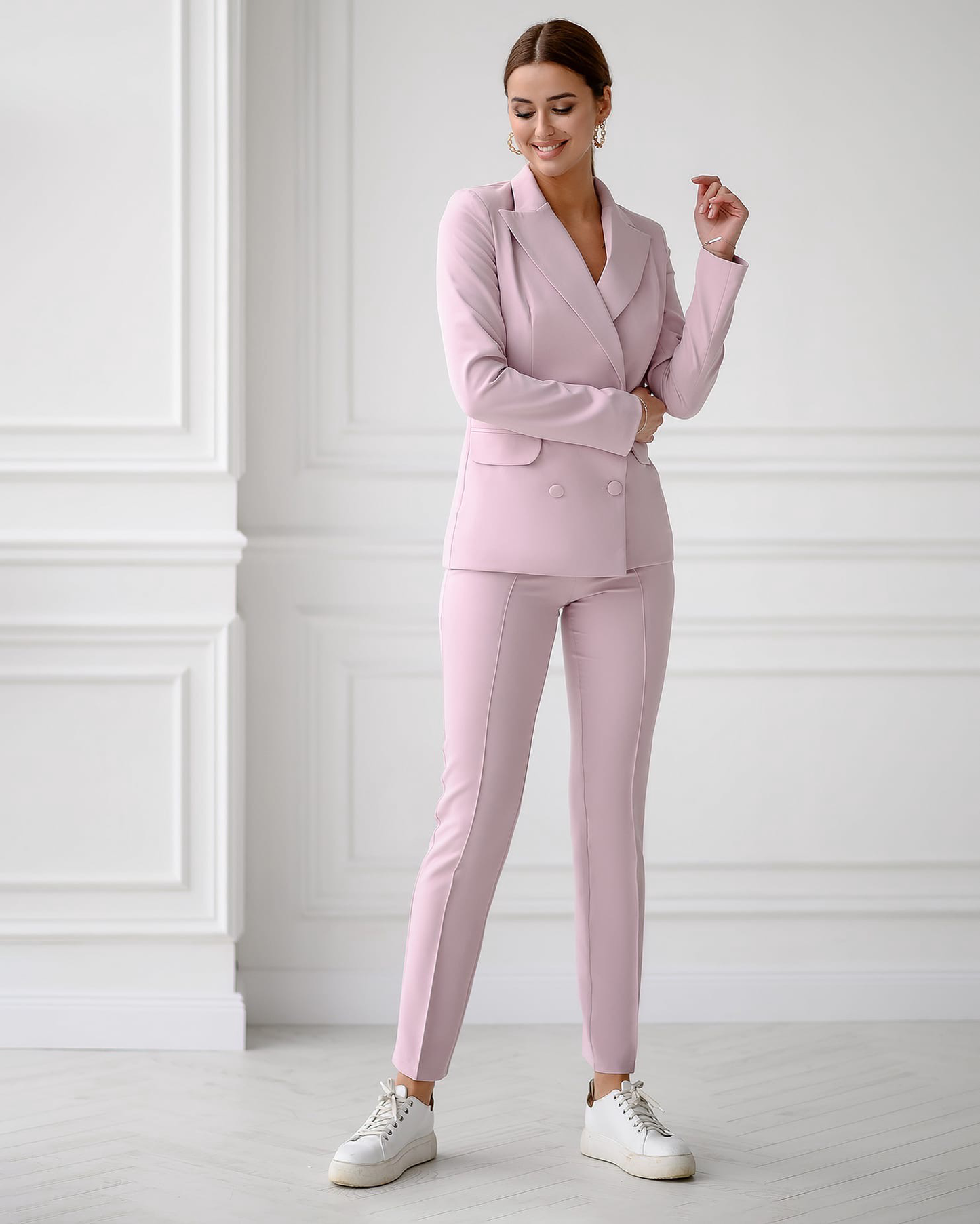 Powder suit double-breasted jacket and trousers