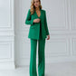 Green three-piece suit with a top