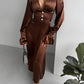 Brown midi dress with buttons