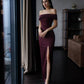 Burgundy maxi evening dress