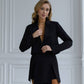 Black suit crop jacket and skirt-shorts