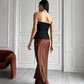 Midi skirt in chocolate color