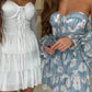 White chiffon bustier dress