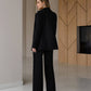 Black suit with wide pants and belt included