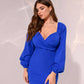 Blue dress with voluminous sleeves 