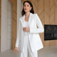 Milk suit with wide pants and belt included