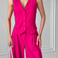 Raspberry two-piece suit with vest