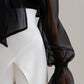 Milk palazzo pants with a corset belt