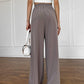 Palazzo pants with mocha melange pleating