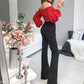 Black flared pants