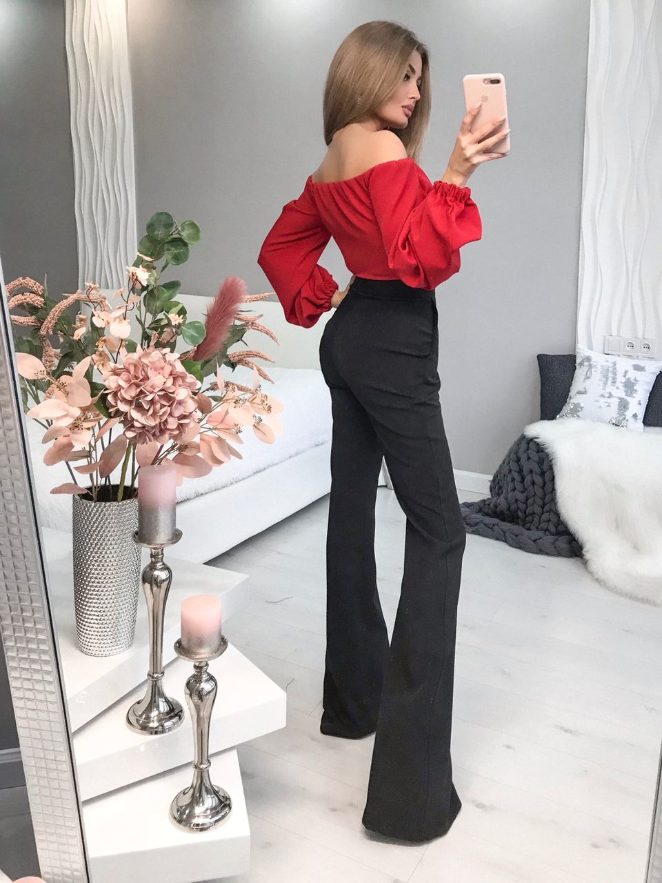 Black flared pants