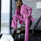 Pink three-piece suit with vest