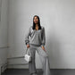 Gray knitted suit